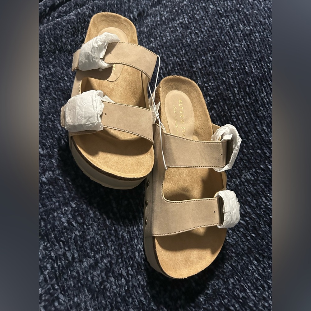 Tan Double Strap Sandals from Altar d’state, NEW WITH TAGS SIZE 7.5 AS IS UNWORN